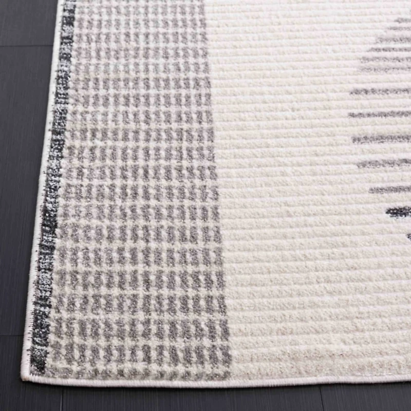 Ivory & Gray Hazel Geometric Runner, 2x8