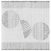 Ivory & Gray Hazel Geometric Square Rug, 6x6