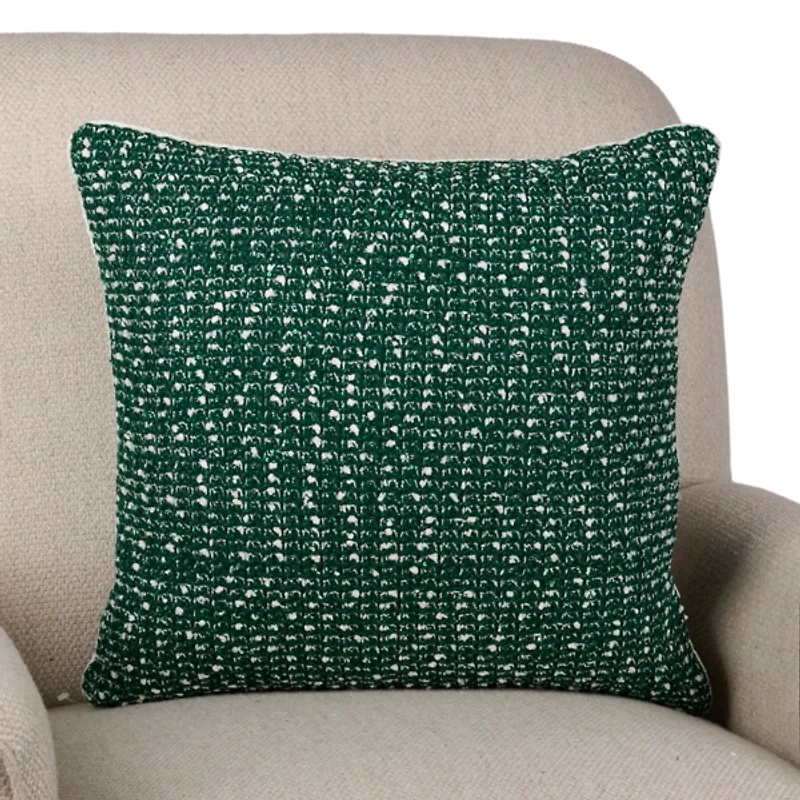 Green Sequin Tweed Pillow
