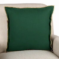 Green with Gold Trim Flange Pillow