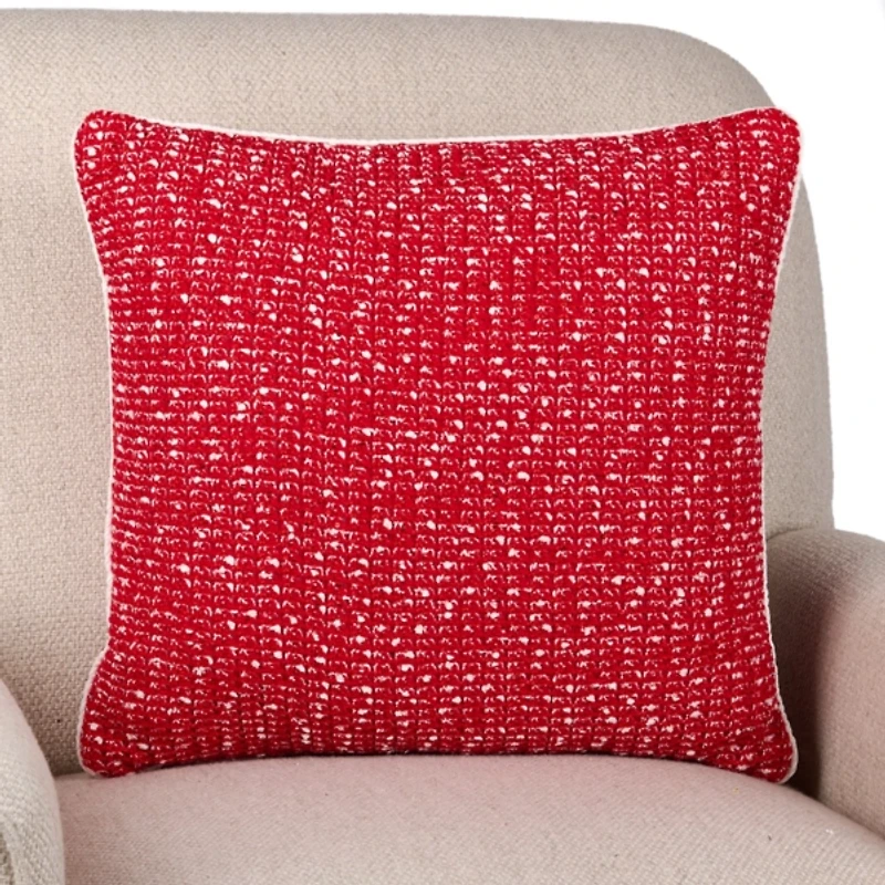 Red Sequin Tweed Pillow