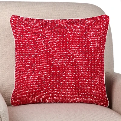 Red Sequin Tweed Pillow