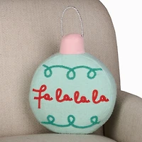 Blue Fa La La Ornament Shaped Pillow