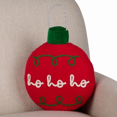 Red Ho Ho Ho Ornament Shaped Pillow