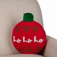 Red Ho Ho Ho Ornament Shaped Pillow