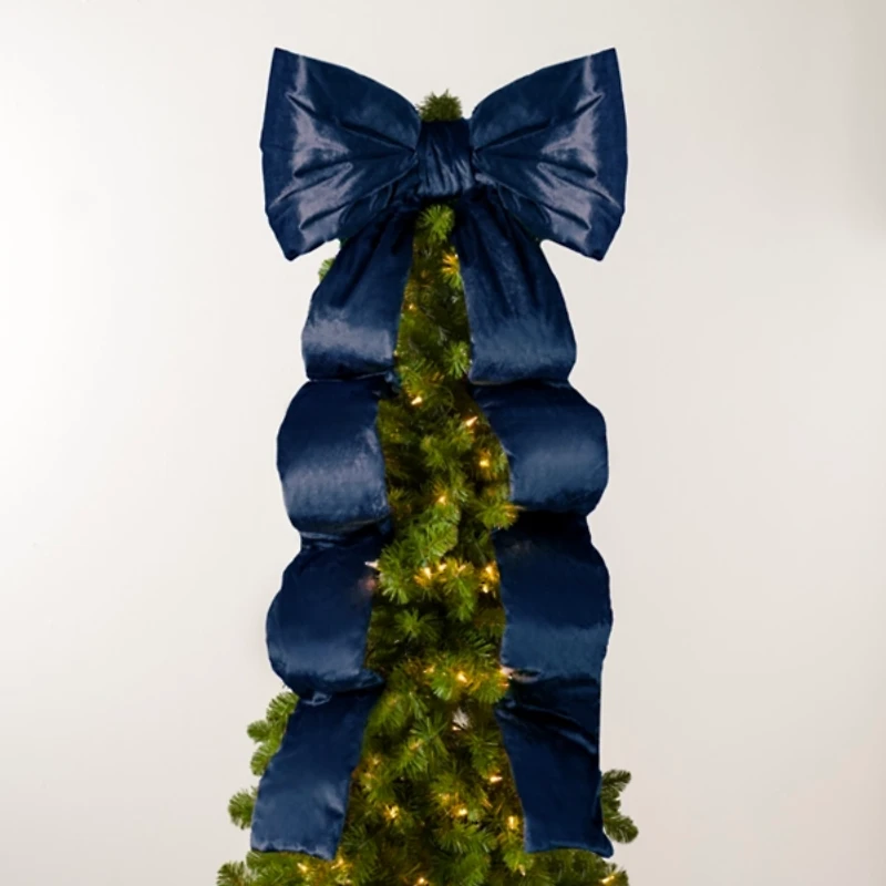 Navy Bow Runner Christmas Tree Topper