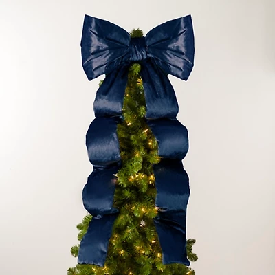 Navy Bow Runner Christmas Tree Topper