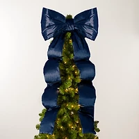 Navy Bow Runner Christmas Tree Topper