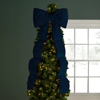 Navy Bow Runner Christmas Tree Topper
