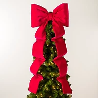 Red Bow Runner Christmas Tree Topper