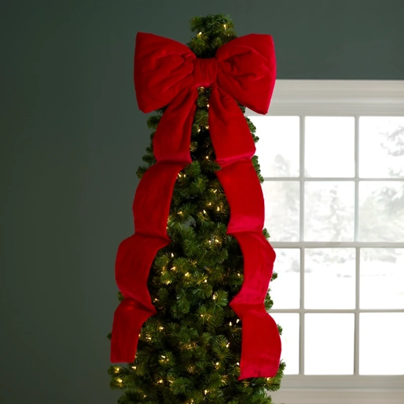 Red Bow Runner Christmas Tree Topper