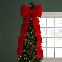 Red Bow Runner Christmas Tree Topper