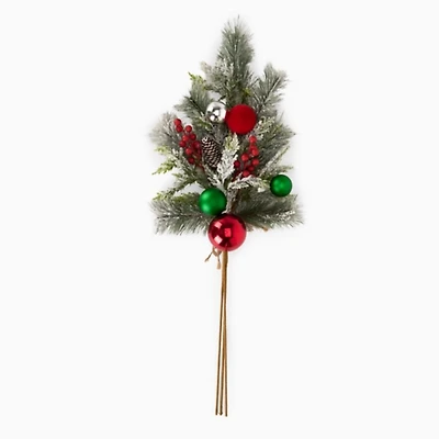 Christmas Pine and Ornament Stem