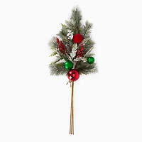 Christmas Pine and Ornament Stem