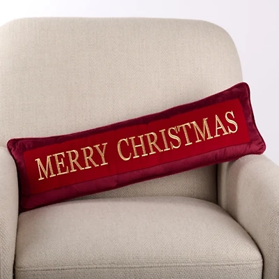Merlot Merry Christmas Lumbar Pillow