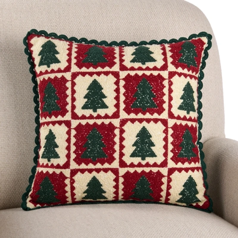 Crochet Christmas Trees Pillow