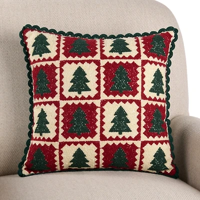Crochet Christmas Trees Pillow