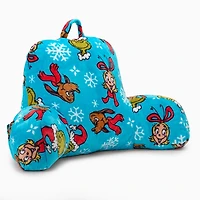 Blue Grinch Book Nook Christmas Pillow