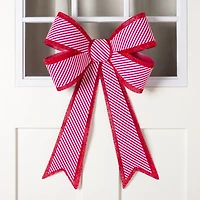 Red and White Wreath Bow