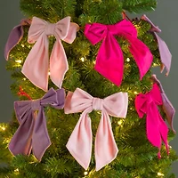 Pink and Purple Bow Christmas Tree Garland