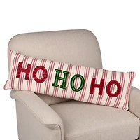 Ho Ho Ho Striped Lumbar Pillow
