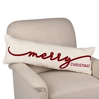 Beaded Boucle Merry Christmas Lumbar Pillow