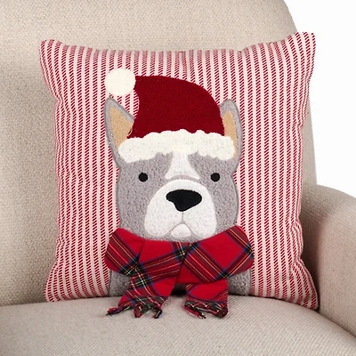 French Bulldog with Scarf Pillow