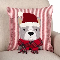 French Bulldog with Scarf Pillow