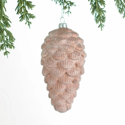 Brown Glass Pinecone Christmas Ornament