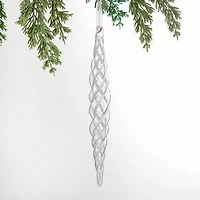 Clear Glass Icicle Christmas Ornament