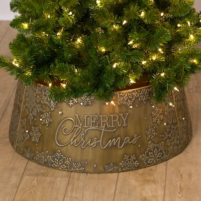 LED Gold Merry Christmas Tree Collar