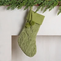 Sage Plush Cable Knit Stocking