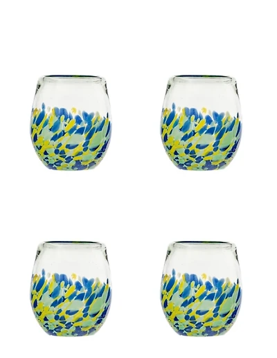 Mazatlan Stemless Wine Glasses, Set of 4