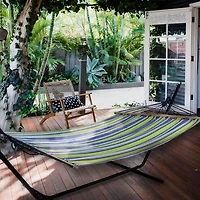 Green and Blue Striped 2-Person Double Hammock