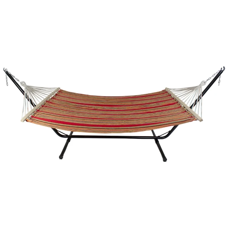 Red and Green Striped 2-Person Double Hammock