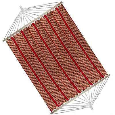 Red and Green Striped 2-Person Double Hammock