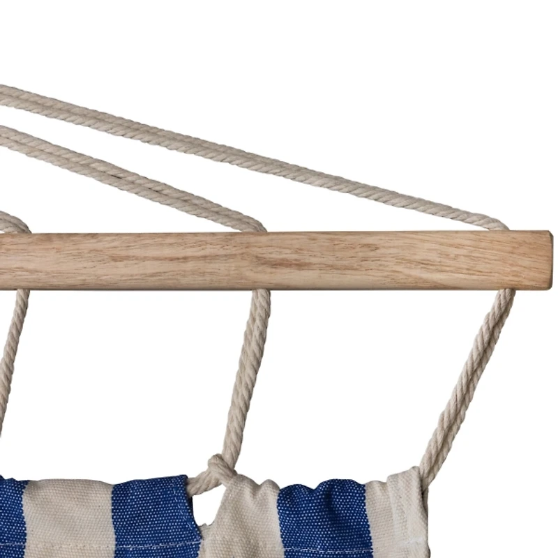 Blue and Cream Striped 2-Person Double Hammock