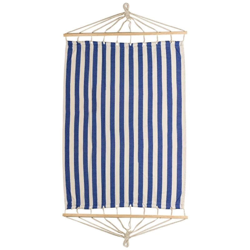 Blue and Cream Striped 2-Person Double Hammock