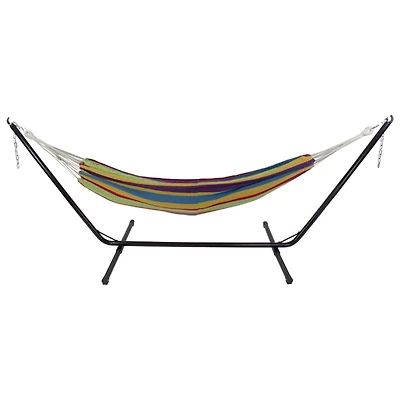 Vibrant Multicolor Striped 2-Person Double Hammock