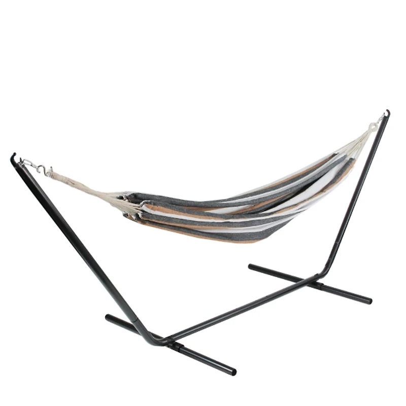Black and Brown Striped 2-Person Double Hammock