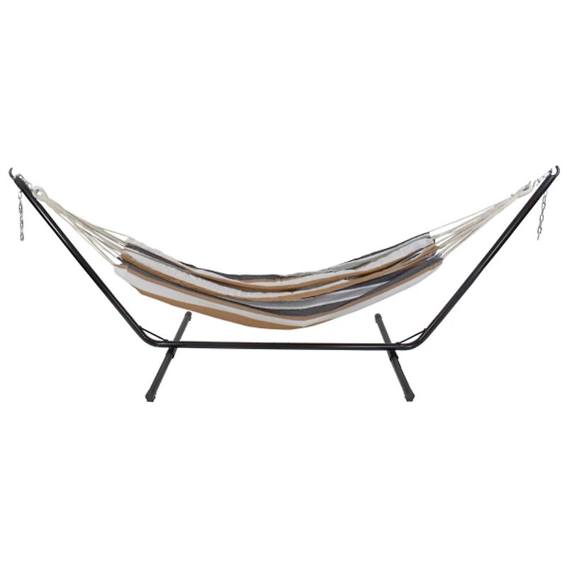 Black and Brown Striped 2-Person Double Hammock