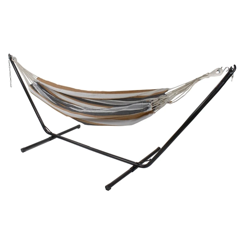Black and Brown Striped 2-Person Double Hammock