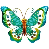Green Metal Butterfly Outdoor Wall Plaque