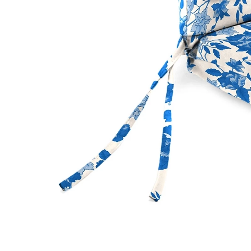 Blue Wetland Floral Outdoor Chair Cushion