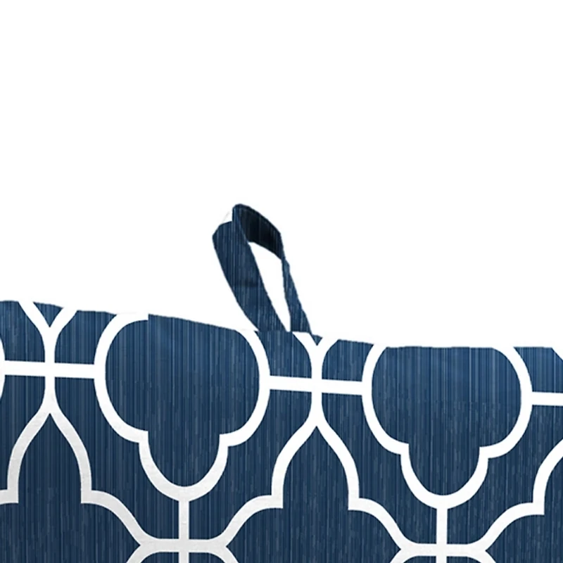 Ocean Blue Quatrefoil Outdoor Chair Cushion