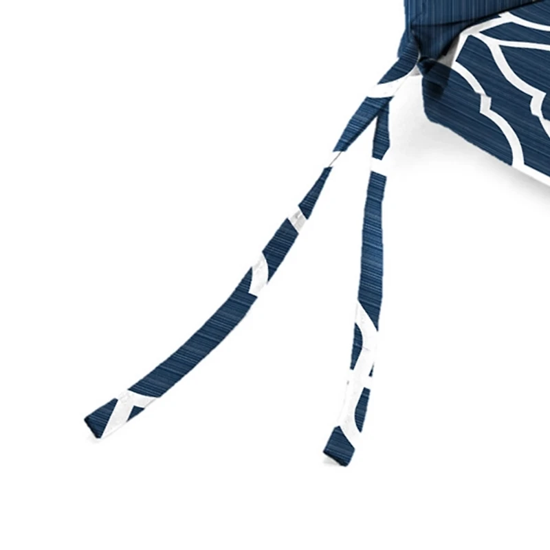 Ocean Blue Quatrefoil Outdoor Chair Cushion