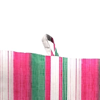 Pink and Green Striped Outdoor Chair Cushion