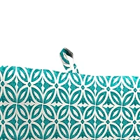 Teal Geometric Outdoor Chair Cushion