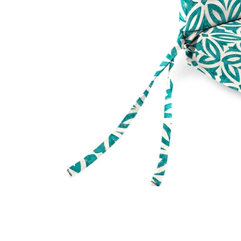 Teal Geometric Outdoor Chair Cushion