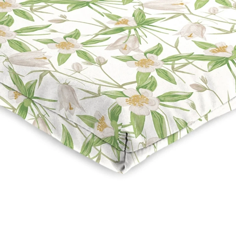 Cream Floral Outdoor Chair Cushion